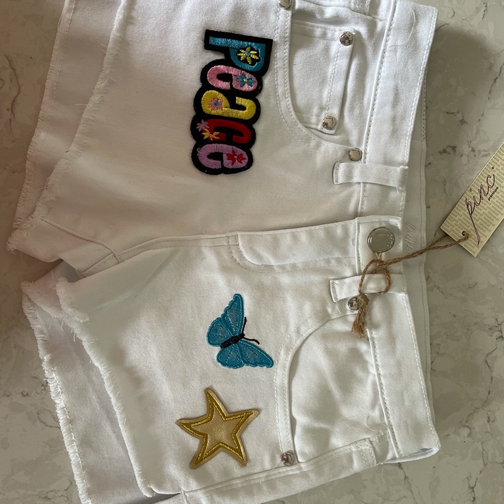 Pinc Premium Girls White Jean Shorts size 14
